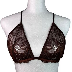 NWOT! Free People Intimately Free Everyday Lace Triangle Bra Burgundy Sz Medium